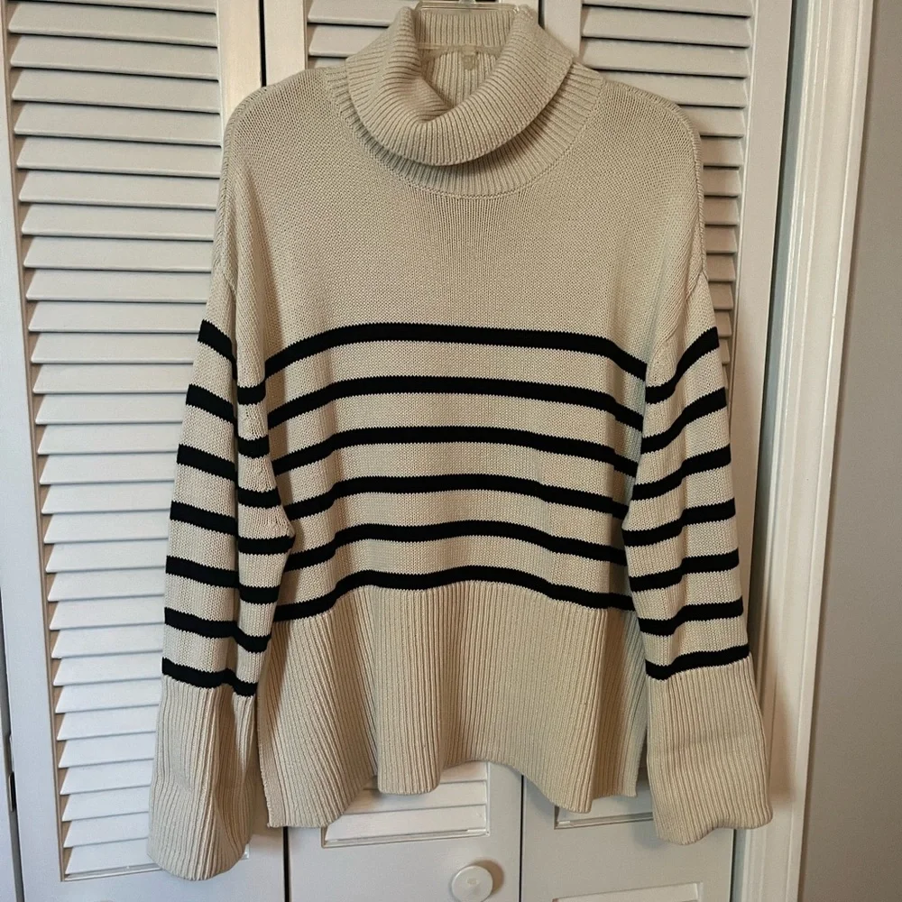 Gap oversized split hem striped sweater - Picture 2 of 5